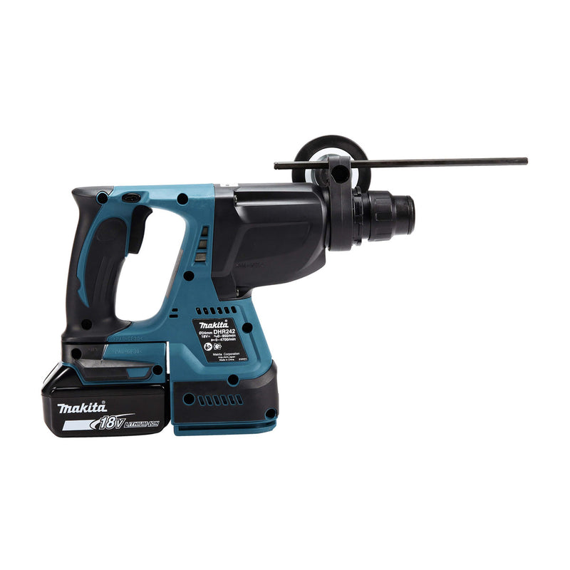 Máy khoan bê tông 3 chức năng Makita DHR242 dùng Pin 18V LXT khả năng khoan 24mm, đuôi gài SDS-Plus