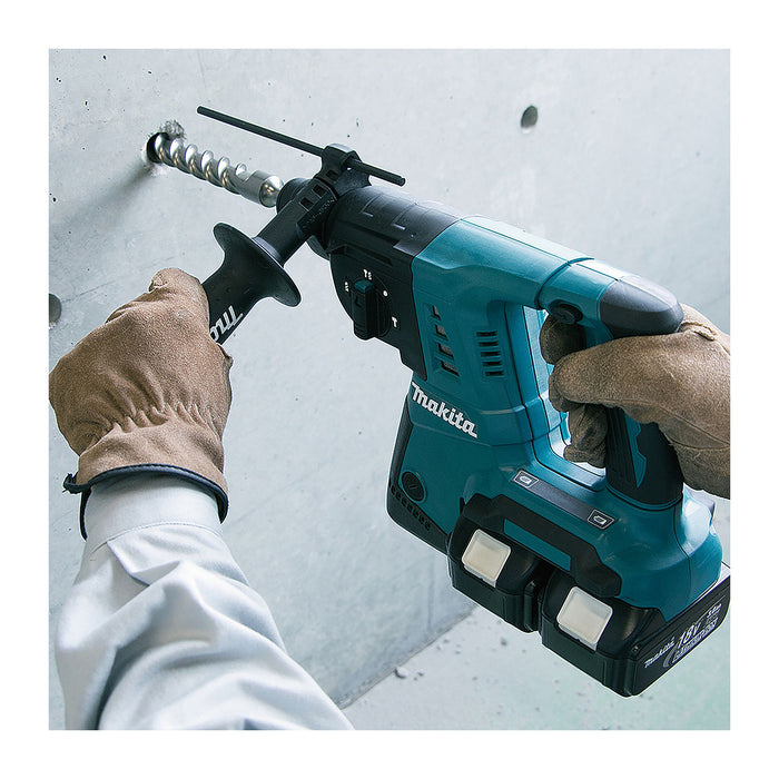 Máy khoan bê tông 3 chức năng Makita DHR263 dùng Pin 18V x2 LXT khả năng khoan 26mm đuôi gài SDS-Plus