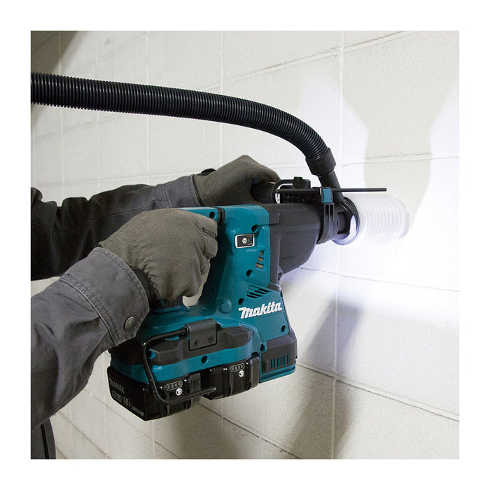 Máy khoan bê tông 3 chức năng Makita DHR282 dùng Pin 18V x2 LXT, khả năng khoan 28mm đuôi gài SDS-Plus, công nghệ AFT, AVT, AWS