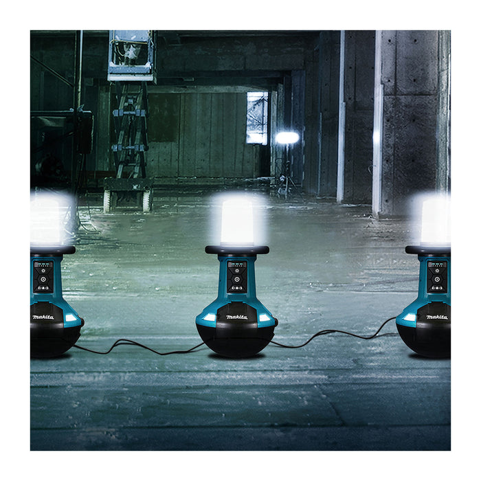 Đèn công trường chống lật Makita DML810 dùng được với Pin 18V LXT, 14.4V và điện, độ sáng 5,500lm