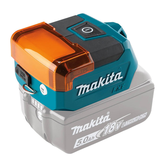 Đèn LED mini Makita DML817 dùng Pin 18V LXT, độ sáng 300lm, có cổng kết nối USB