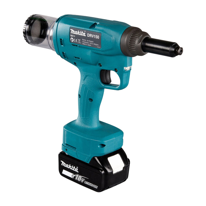 Máy tán đinh ri vê Makita DRV150 dùng Pin 18V LXT, lực kéo 10kN