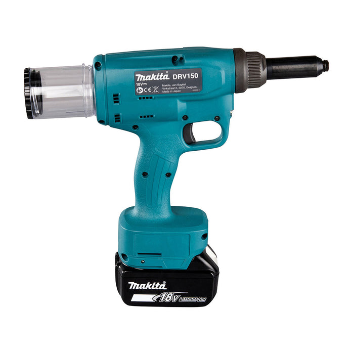 Máy tán đinh ri vê Makita DRV150 dùng Pin 18V LXT, lực kéo 10kN