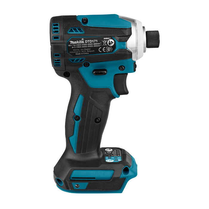 Máy vặn vít Makita DTD171 dùng pin 18V LXT, đuôi 6.35mm (1/4 inch)
