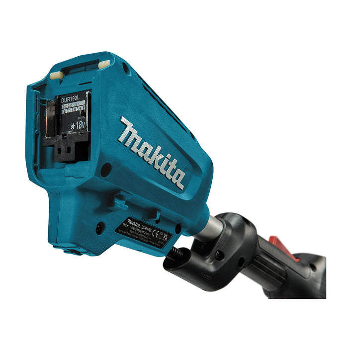 Máy cắt cỏ Makita DUR190L dùng Pin 18V LXT công suất 240W, độ rộng cắt tối đa 300mm, tay cầm vòng