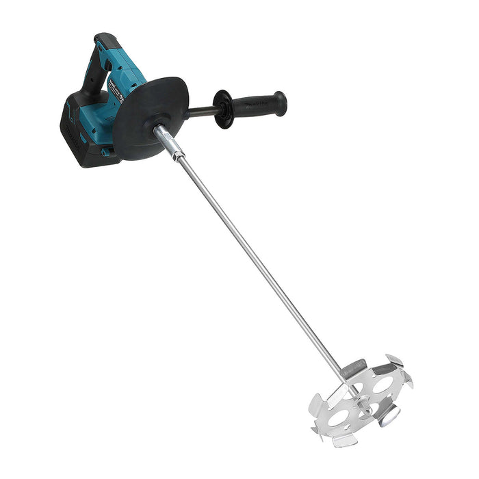 Máy trộn sơn Makita DUT130 dùng Pin 18V LXT, đường kính lưỡi 165mm, cơ chế giữ trục bằng chuôi vặn M12