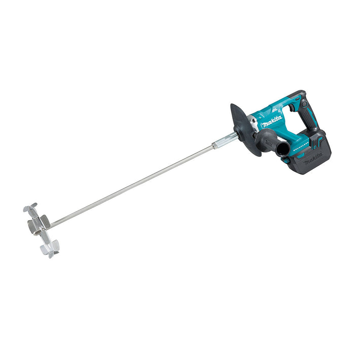 Máy trộn sơn Makita DUT130 dùng Pin 18V LXT, đường kính lưỡi 165mm, cơ chế giữ trục bằng chuôi vặn M12