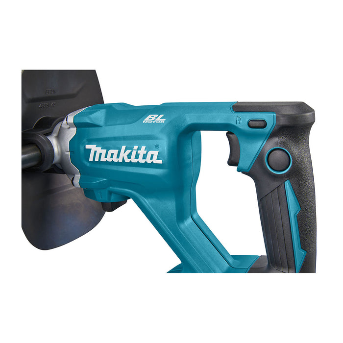 Máy trộn sơn Makita DUT131 dùng Pin 18V LXT, đường kính lưỡi 165mm, cơ chế giữ trục bằng đầu kẹp 1.5-13mm