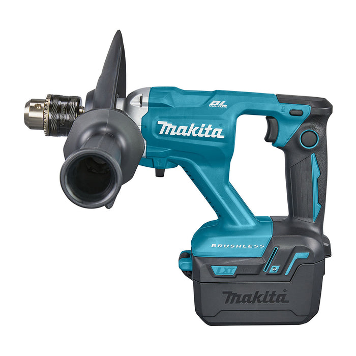 Máy trộn sơn Makita DUT131 dùng Pin 18V LXT, đường kính lưỡi 165mm, cơ chế giữ trục bằng đầu kẹp 1.5-13mm