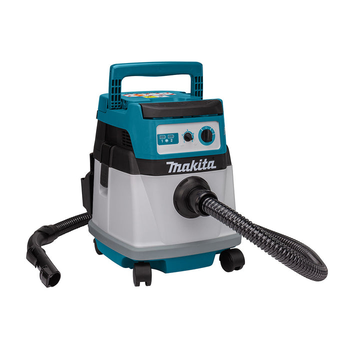 Máy hút bụi Makita DVC152L dùng Pin 18V x2 LXT dung tích 15L, lực hút 9.8 kPa (hút khô và ướt)