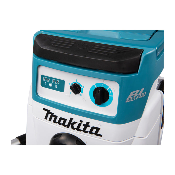 Máy hút bụi Makita DVC156L dùng Pin 18V x2 LXT, dung tích 15L, lực hút 11kPa (hút khô)