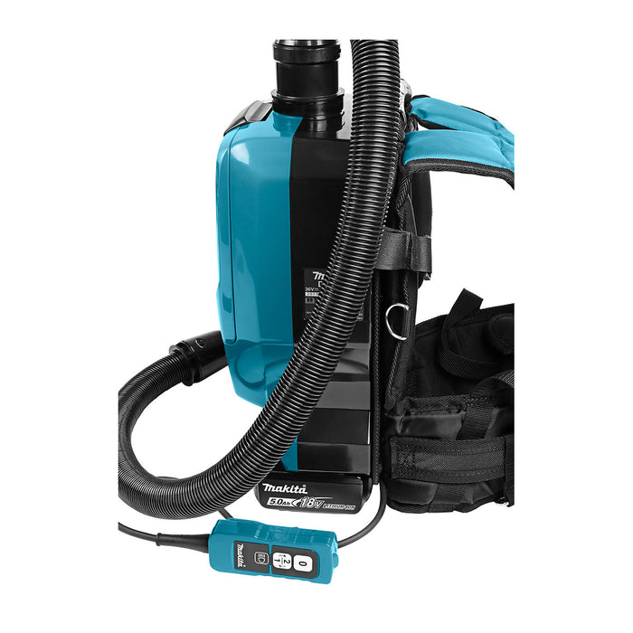 Máy hút bụi đeo vai Makita DVC260 dùng Pin 18V x2 LXT, dung tích 2L, lực hút 7.1kPa, bộ lọc HEPA