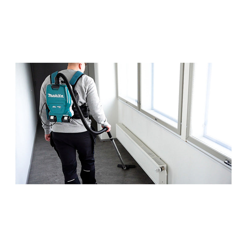 Máy hút bụi đeo vai Makita DVC261 dùng Pin 18V x2 LXT, dung tích 2L, lực hút 11kPa, bộ lọc HEPA