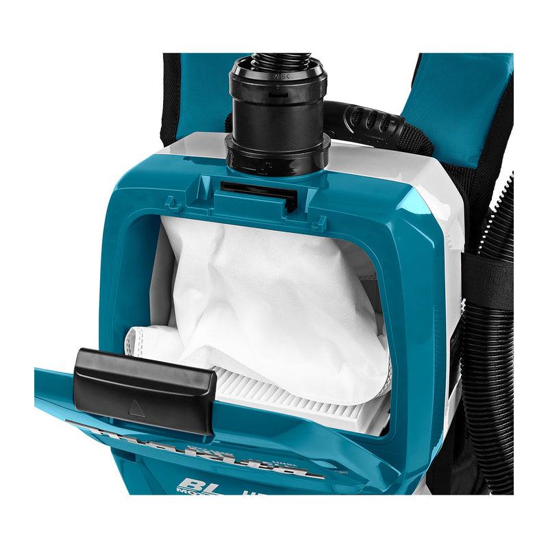Máy hút bụi đeo vai Makita DVC261 dùng Pin 18V x2 LXT, dung tích 2L, lực hút 11kPa, bộ lọc HEPA