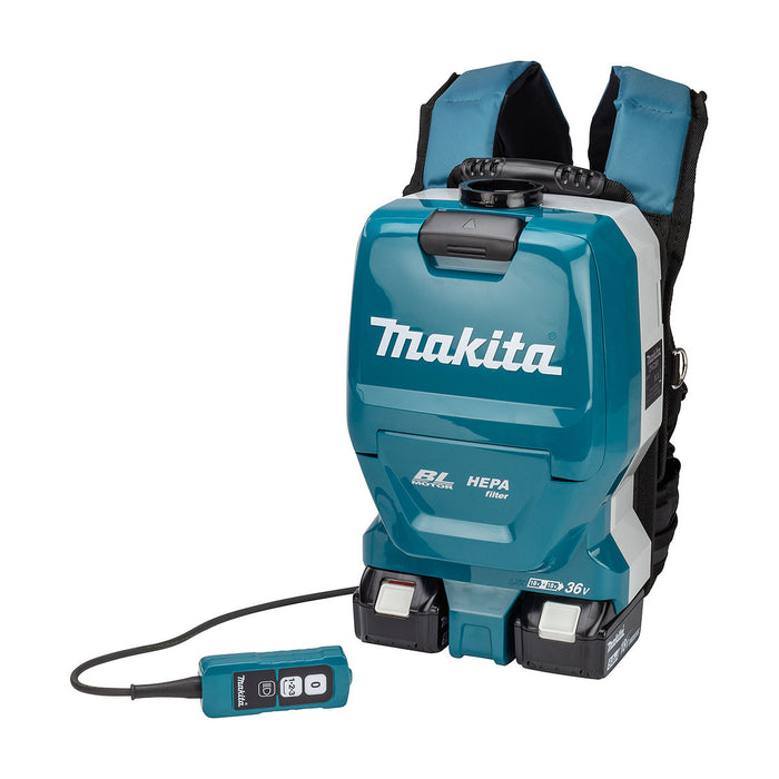 Máy hút bụi đeo vai Makita DVC261 dùng Pin 18V x2 LXT, dung tích 2L, lực hút 11kPa, bộ lọc HEPA