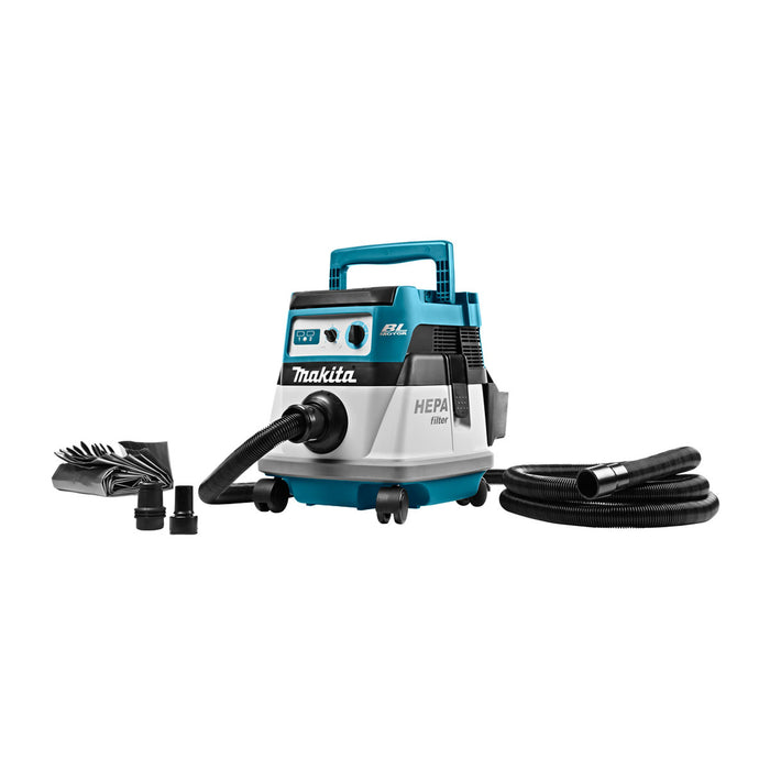 Máy hút bụi Makita DVC863L dùng Pin 18V x2 LXT, dung tích 8L, lực hút 9.8kPa, bộ lọc HEPA (hút khô)