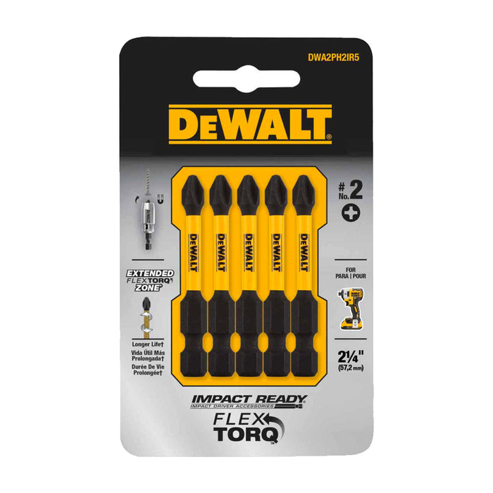 Vĩ 5 mũi vặn vít bake PH2 Dewalt DWA2PH2IR5-Z dài 57mm