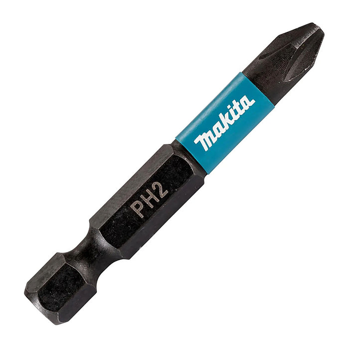 Vĩ 2 mũi vặn vít bake Impact Black Makita đầu mũi PH2-PH3 dài 50mm, đuôi lục giác 6.35mm ( 1/4 inch ) ( Cấp 3 sao )