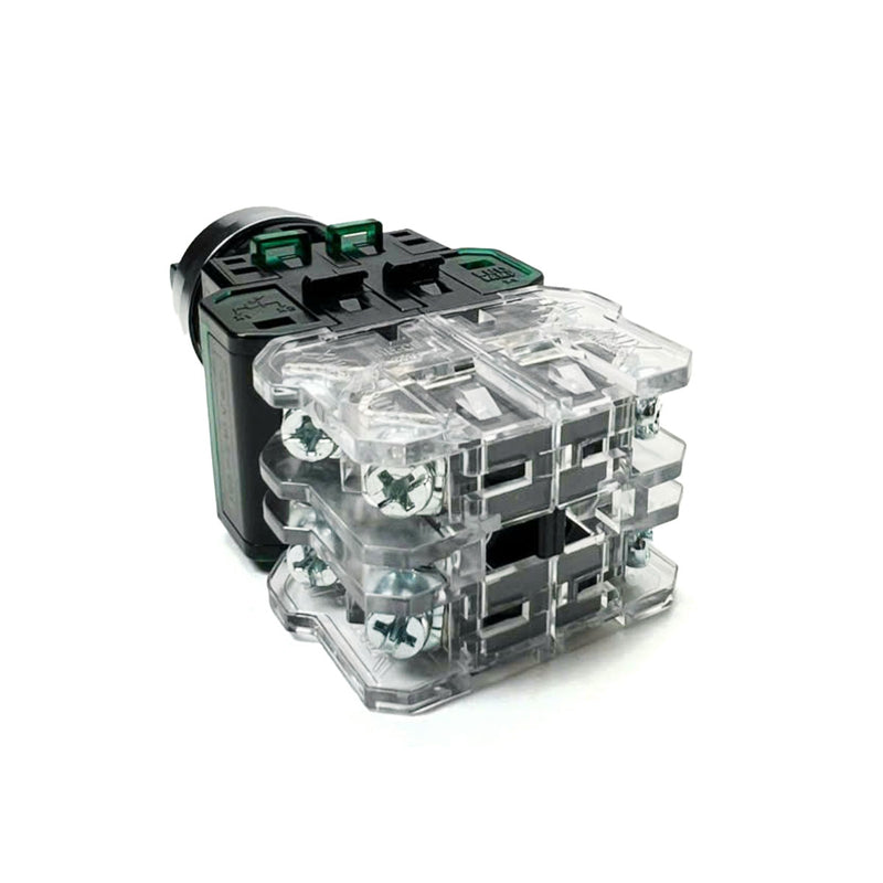 Công tắc xoay tích hợp đèn báo, mặt nhôm Hanyoung Nux MRT-R series, Lỗ khoét Ø22mm. Tiêu chuẩn CE, KC