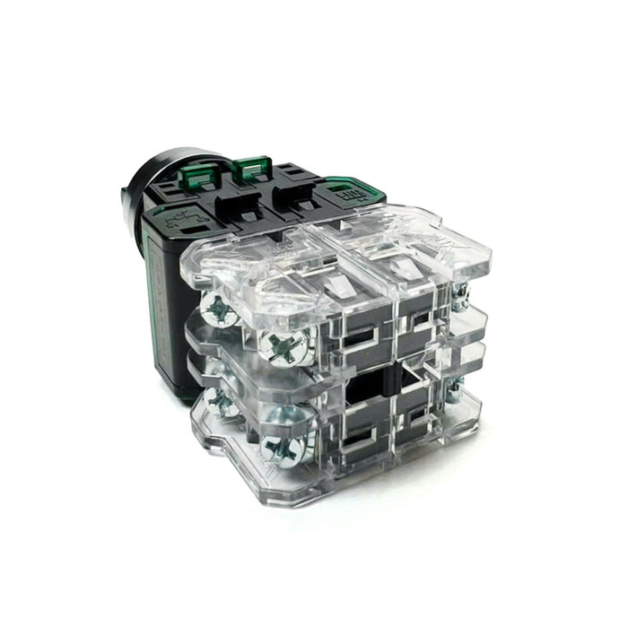 Công tắc xoay tích hợp đèn báo, mặt nhôm Hanyoung Nux MRT-R series, Lỗ khoét Ø22mm. Tiêu chuẩn CE, KC