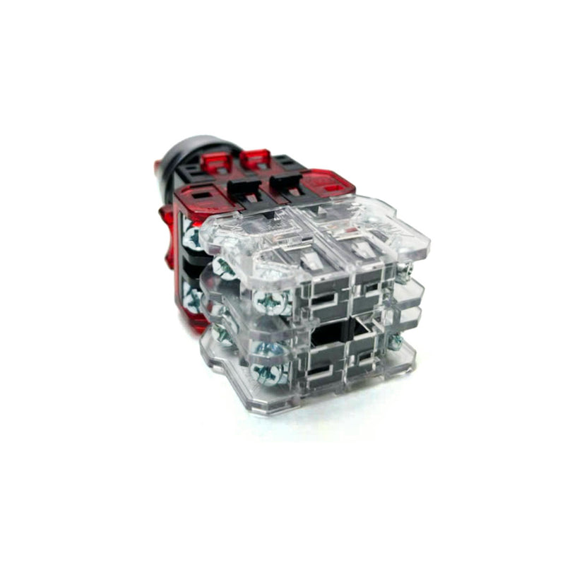 Công tắc xoay tích hợp đèn báo, mặt nhôm Hanyoung Nux MRT-R series, Lỗ khoét Ø22mm. Tiêu chuẩn CE, KC