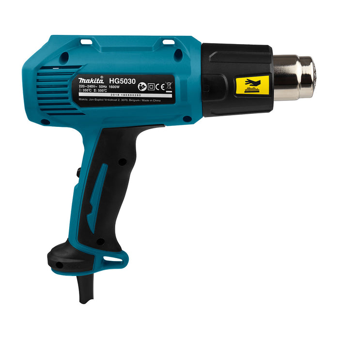 Máy khò nhiệt Makita HG5030 công suất 1,600W chỉnh nhiệt từ 350 độ đến 500 độ C