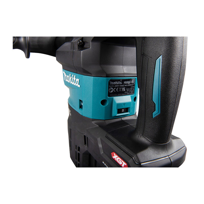 Máy đục bê tông Makita HM001G dùng Pin 40Vmax XGT, đuôi gài SDS-Max, công nghệ AVT, AWS