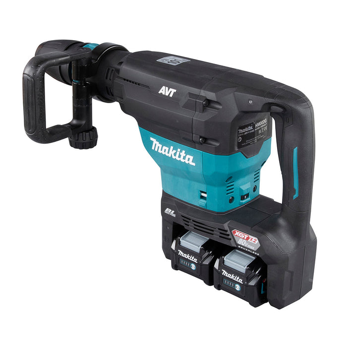 Máy đục bê tông Makita HM002G dùng Pin 40Vmax x2 XGT, đuôi gài SDS-Max, công nghệ AVT, AWS