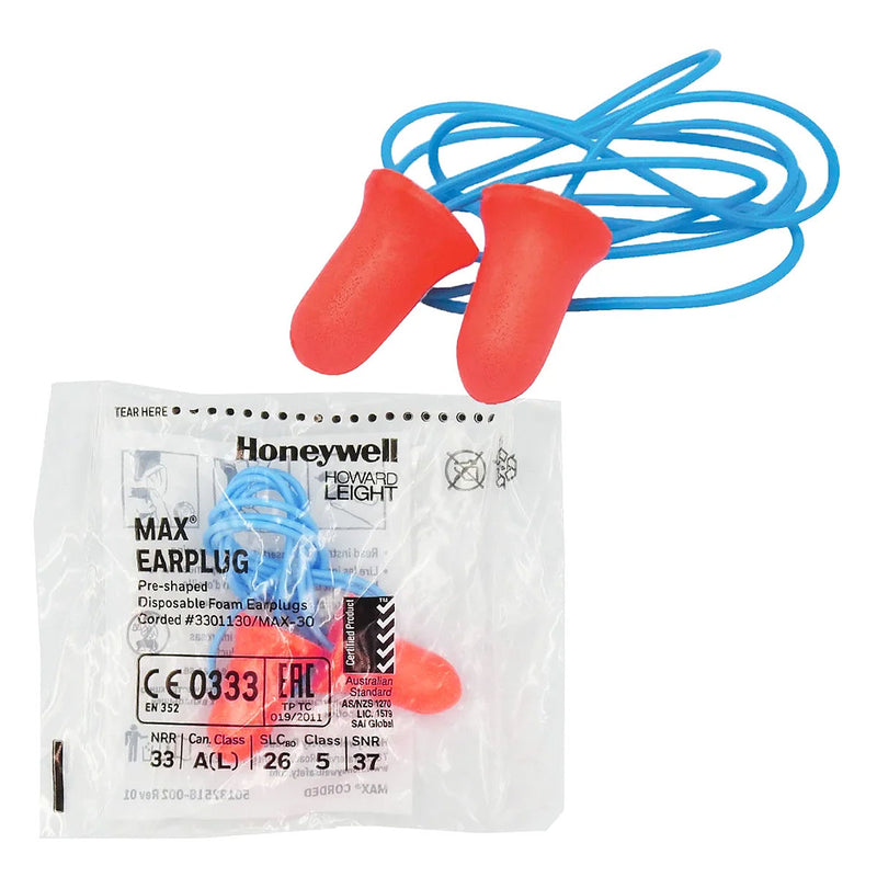 Nút bịt tai chống ồn, loại có dây Honeywell MAX-30 chất liệu Foam mềm