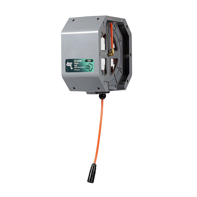 Cuộn dây hơi tự rút SATA AE3020-1 10m Combinable, ống Φ6.5mm, tự động thu hồi, treo tường/trần.