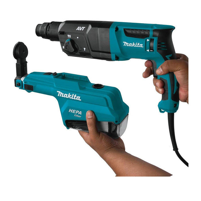 Máy khoan bê tông 3 chức năng Makita HR2651 công suất 800W đuôi gài SDS-Plus, đi kèm hệ thống hút bụi, công nghệ chống rung AVT