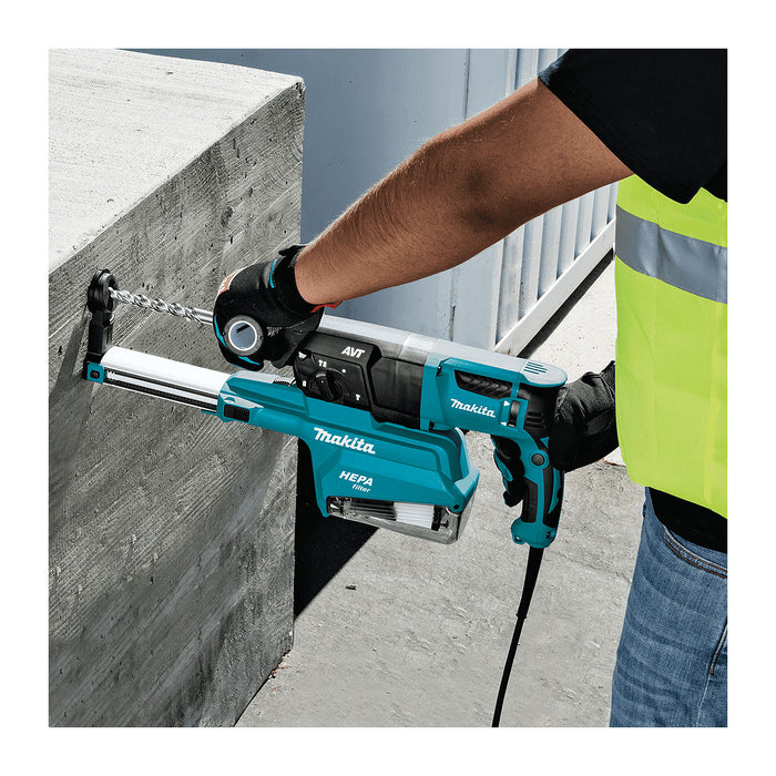 Máy khoan bê tông 3 chức năng Makita HR2651 công suất 800W đuôi gài SDS-Plus, đi kèm hệ thống hút bụi, công nghệ chống rung AVT