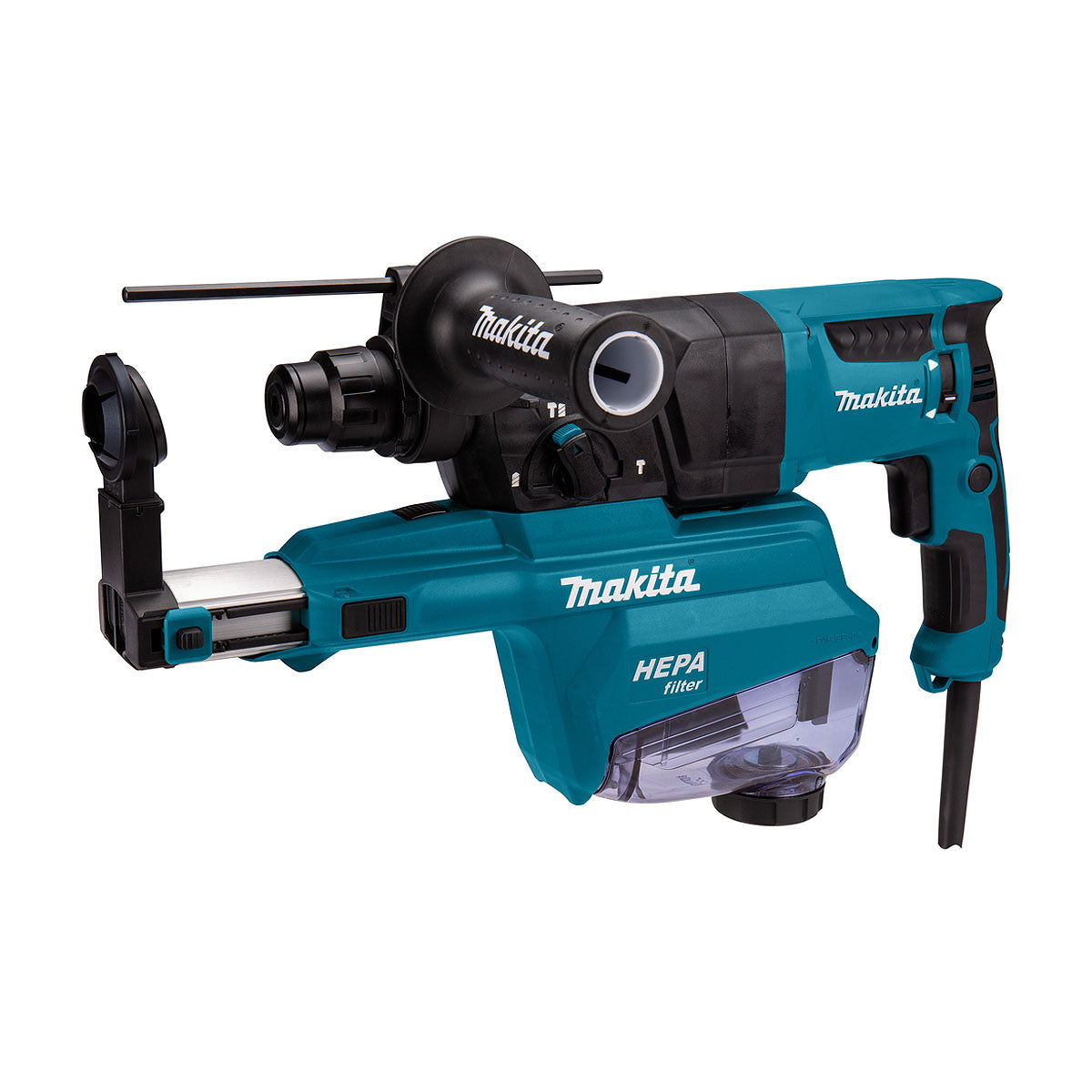 Máy khoan bê tông 3 chức năng Makita HR2653 công suất 800W đuôi gài SDS-Plus, đi kèm hệ thống hút bụi, công nghệ chống rung AVT