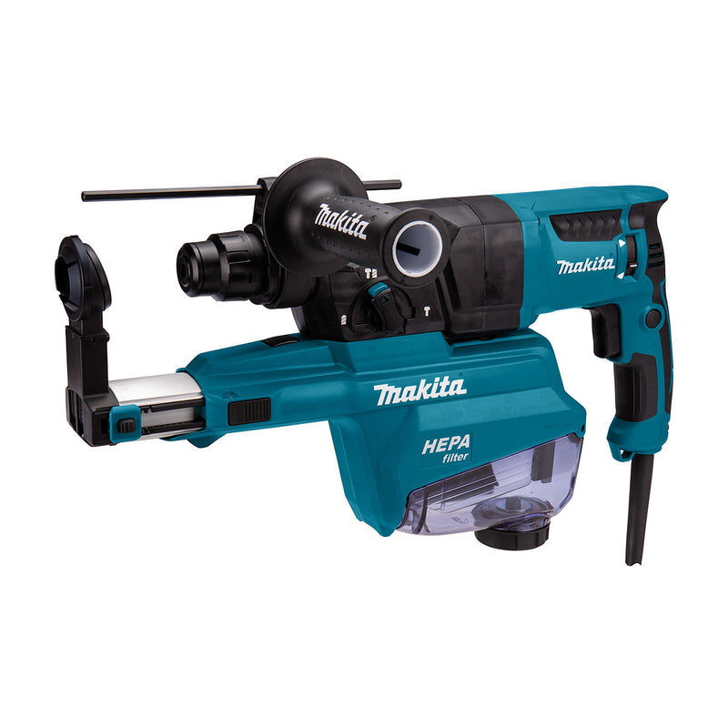 Máy khoan bê tông 3 chức năng Makita HR2653 công suất 800W đuôi gài SDS-Plus, đi kèm hệ thống hút bụi, công nghệ chống rung AVT
