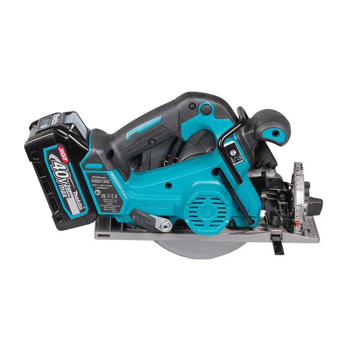 Máy cưa đĩa Makita HS012G dùng Pin 40Vmax XGT, đường kính lưỡi 165mm công nghệ AWS, vị trí lưỡi bên trái tay cầm