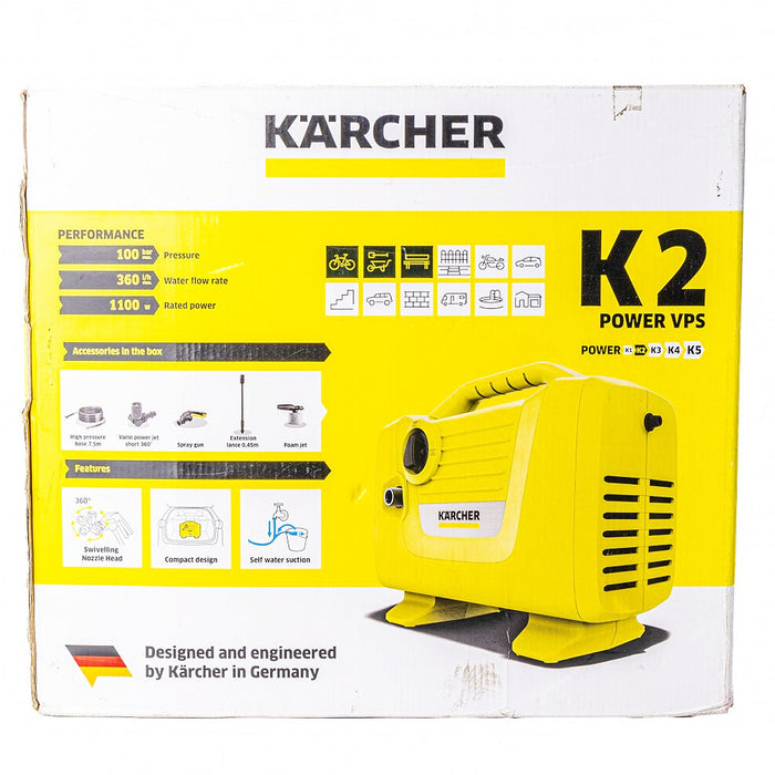 Máy xịt rửa áp lực cao Karcher K 2 Power VPS công suất 1100W, áp lực tối đa 100 bar