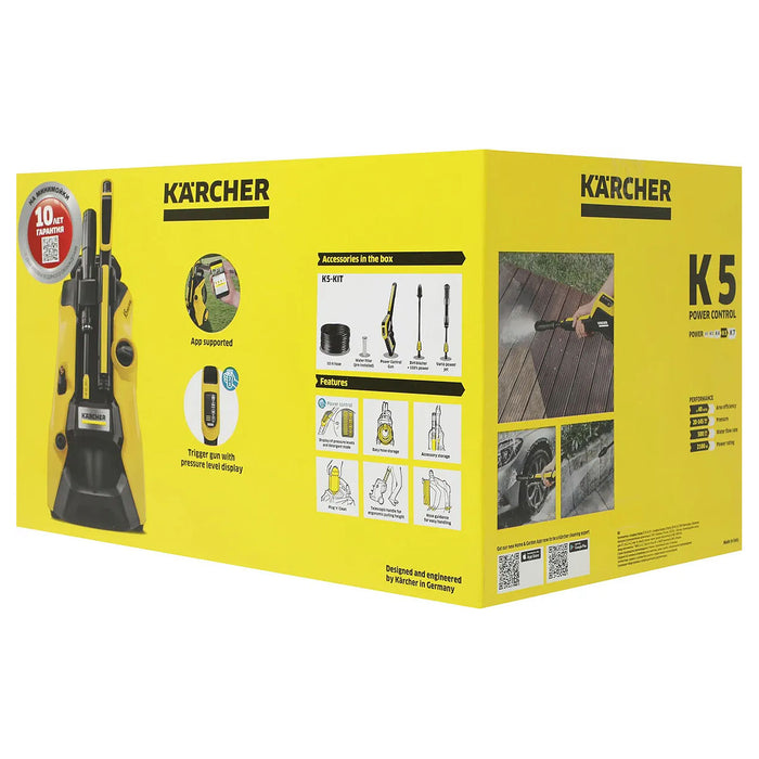 Máy xịt rửa áp lực cao Karcher K 5 Power Control công suất 2100W, áp lực tối đa 145 bar