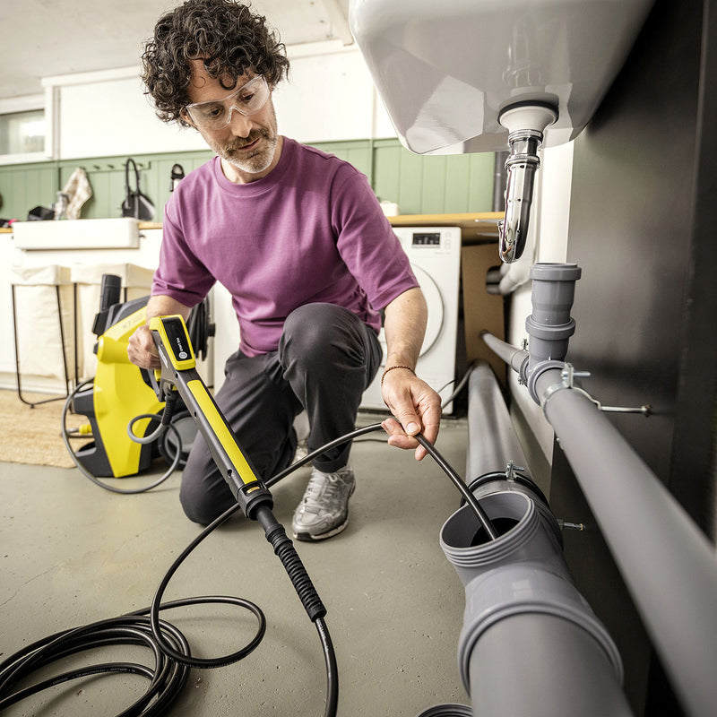 Dây thông tắc đường ống, dùng cho máy xịt rửa áp lực cao Karcher chiều dài từ 7.5m - 15m