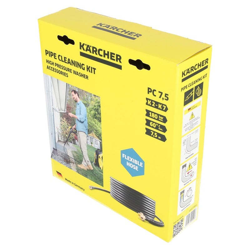 Dây thông tắc đường ống, dùng cho máy xịt rửa áp lực cao Karcher chiều dài từ 7.5m - 15m