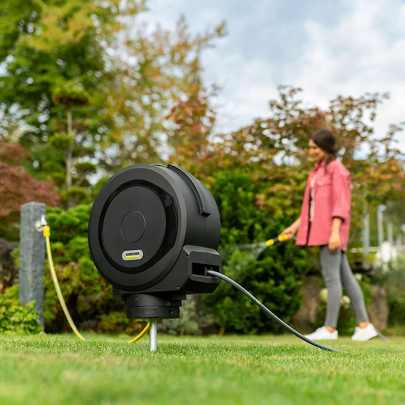 Bộ dây nước kèm hộp lưu trữ treo tường, thu dây tự động Karcher HBX 5 Automatic chiều dài dây từ 25m - 35m