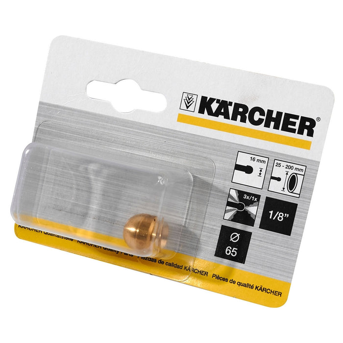 Béc phun thông tắc đường ống, tia phun nghiêng 30° Karcher đường kính 16mm