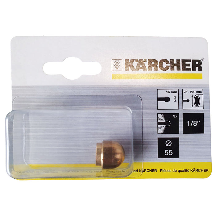 Béc phun thông tắc đường ống, tia phun nghiêng 30° Karcher đường kính 16mm