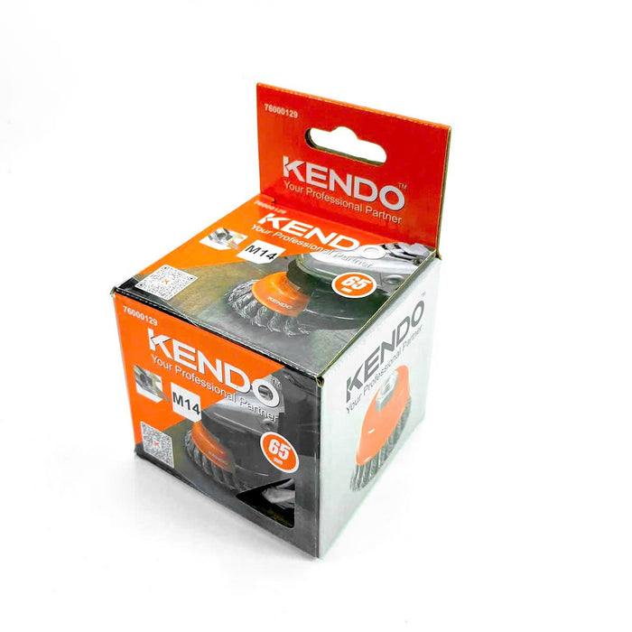 Chổi cước sợi thép xoắn hình chén cốt M14 Kendo, kích thước từ 65mm - 75mm