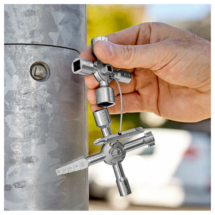 Bộ chìa khóa đa năng, chuyên dùng mở tủ điện công nghiệp TwinKey KNIPEX 00 11 01 chiều dài 92mm