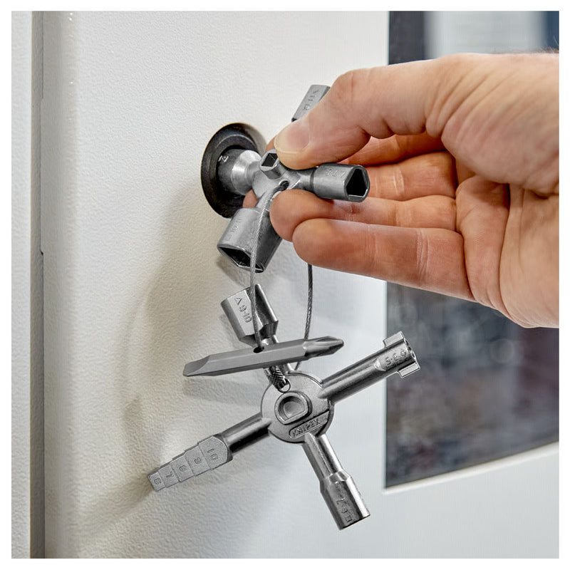 Bộ chìa khóa đa năng, chuyên dùng mở tủ điện công nghiệp TwinKey KNIPEX 00 11 01 chiều dài 92mm