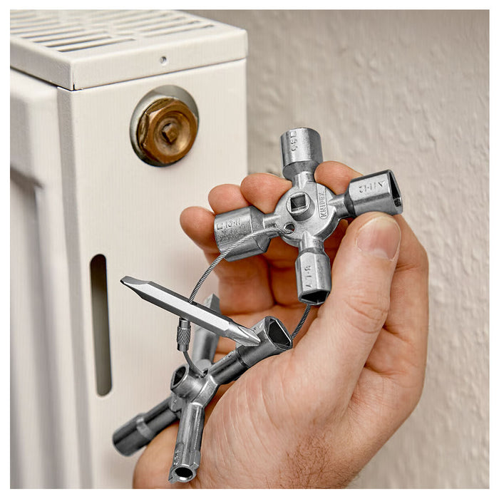 Bộ chìa khóa đa năng, chuyên dùng mở tủ điện công nghiệp TwinKey KNIPEX 00 11 01 chiều dài 92mm