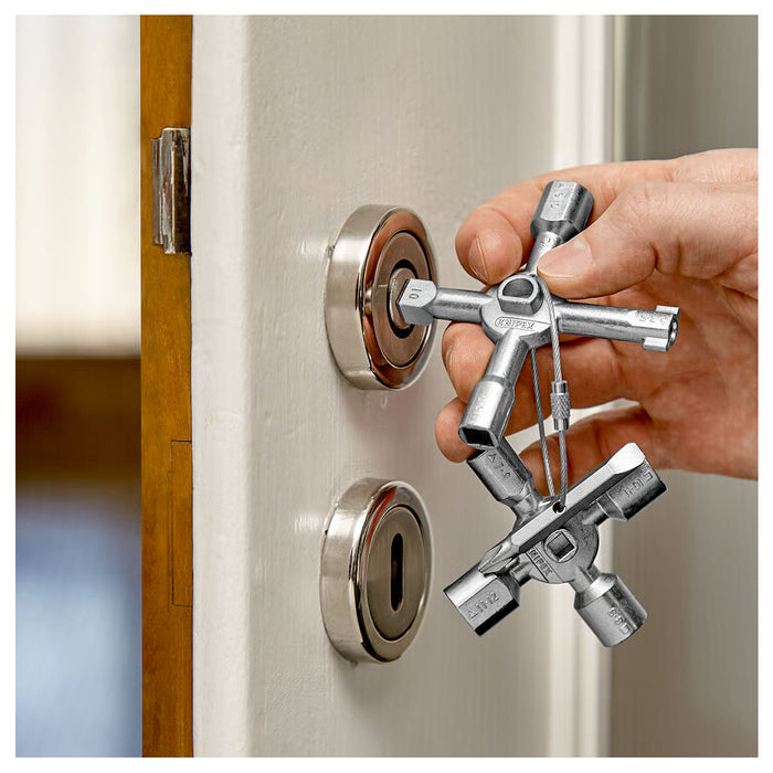 Bộ chìa khóa đa năng, chuyên dùng mở tủ điện công nghiệp TwinKey KNIPEX 00 11 01 chiều dài 92mm