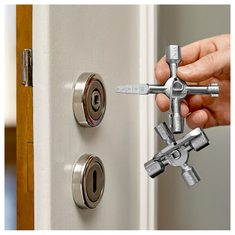 Bộ chìa khóa đa năng, chuyên dùng mở tủ điện công nghiệp TwinKey KNIPEX 00 11 01 chiều dài 92mm