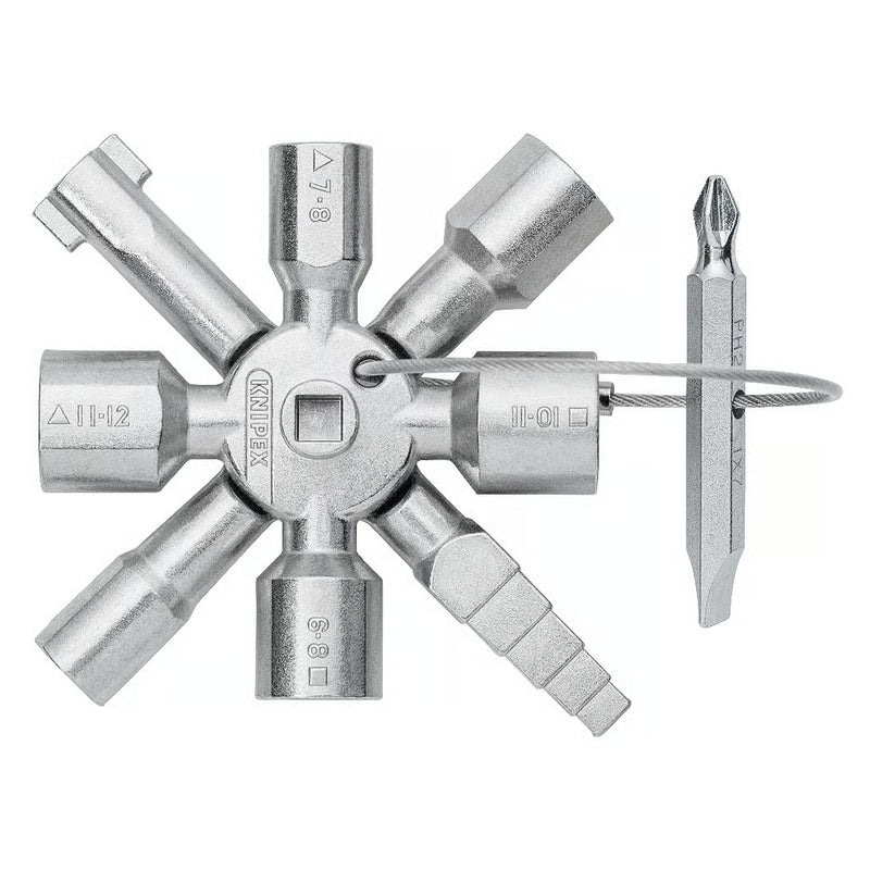 Bộ chìa khóa đa năng, chuyên dùng mở tủ điện công nghiệp TwinKey KNIPEX 00 11 01 chiều dài 92mm