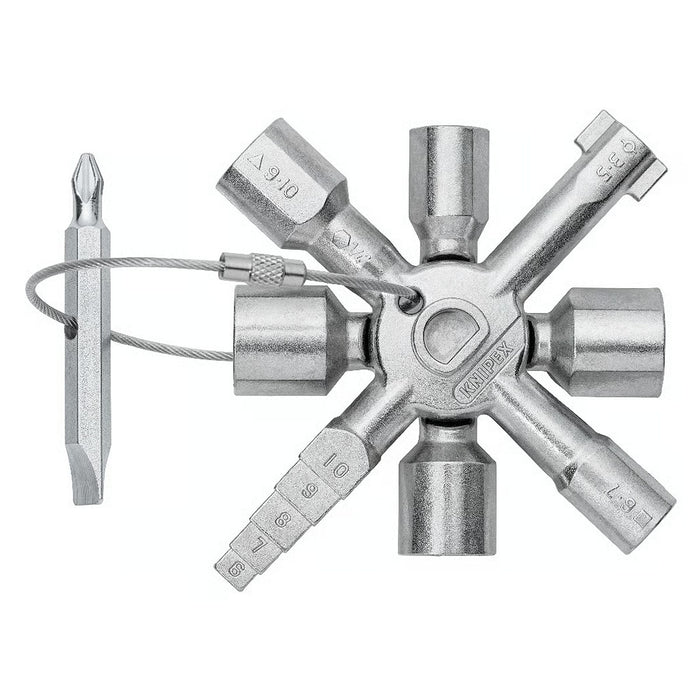 Bộ chìa khóa đa năng, chuyên dùng mở tủ điện công nghiệp TwinKey KNIPEX 00 11 01 chiều dài 92mm